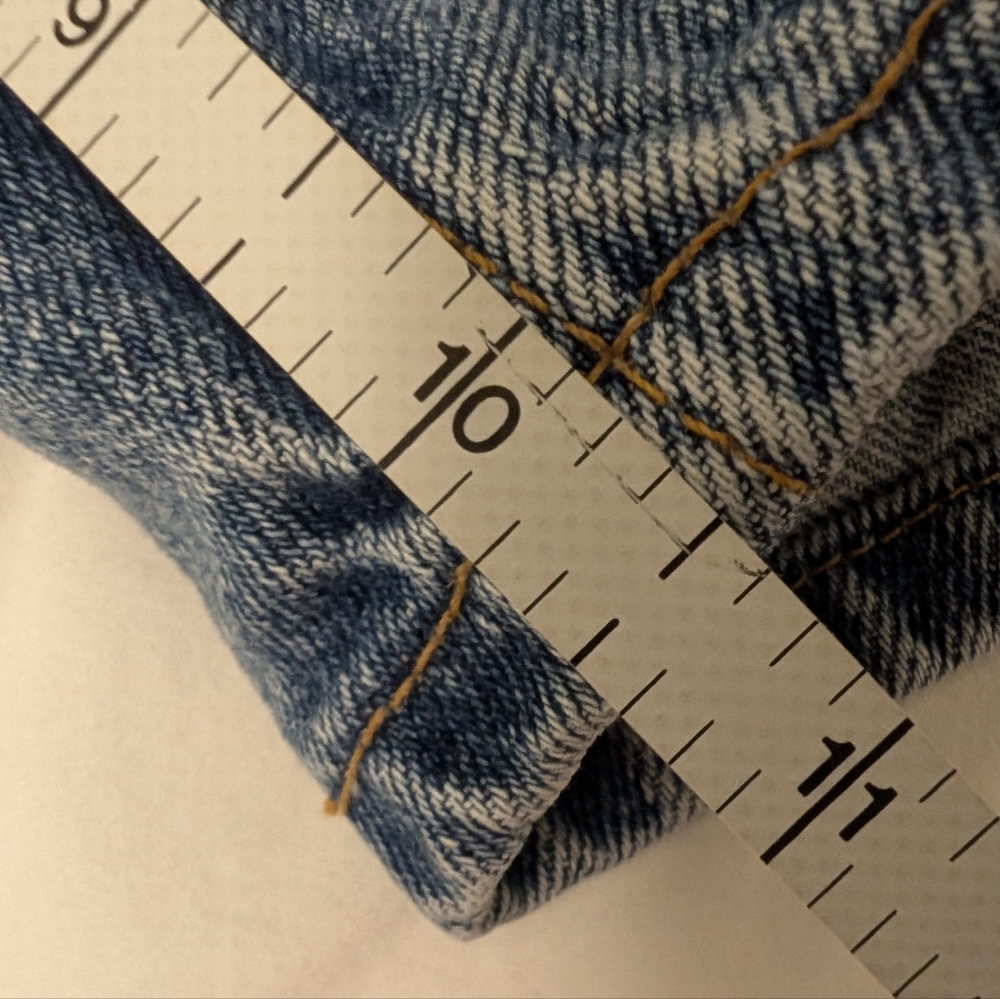 LEVIS Vintage Cotton Shorts Relaxed Longline Baggy High Waist Blue Denim - Picture 9 of 11